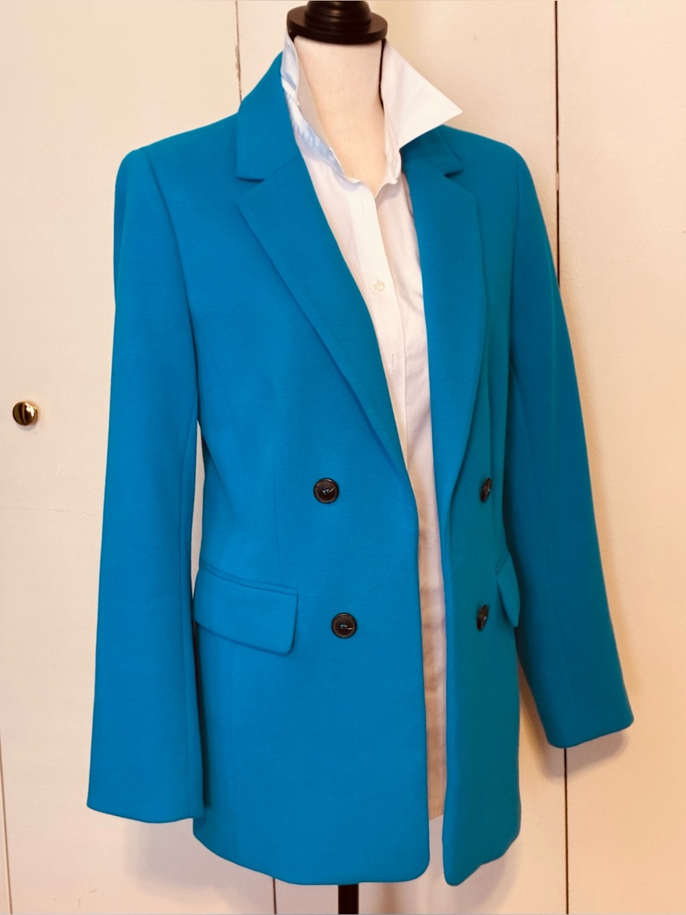 Talbots Turquoise Double-Breasted Jacket - Picture 4 of 10